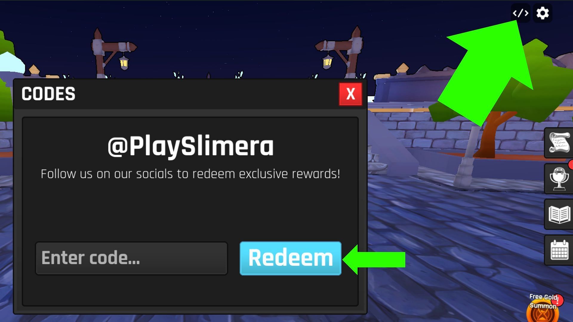 Copy and paste codes for quicker redemptions (Image via Roblox)